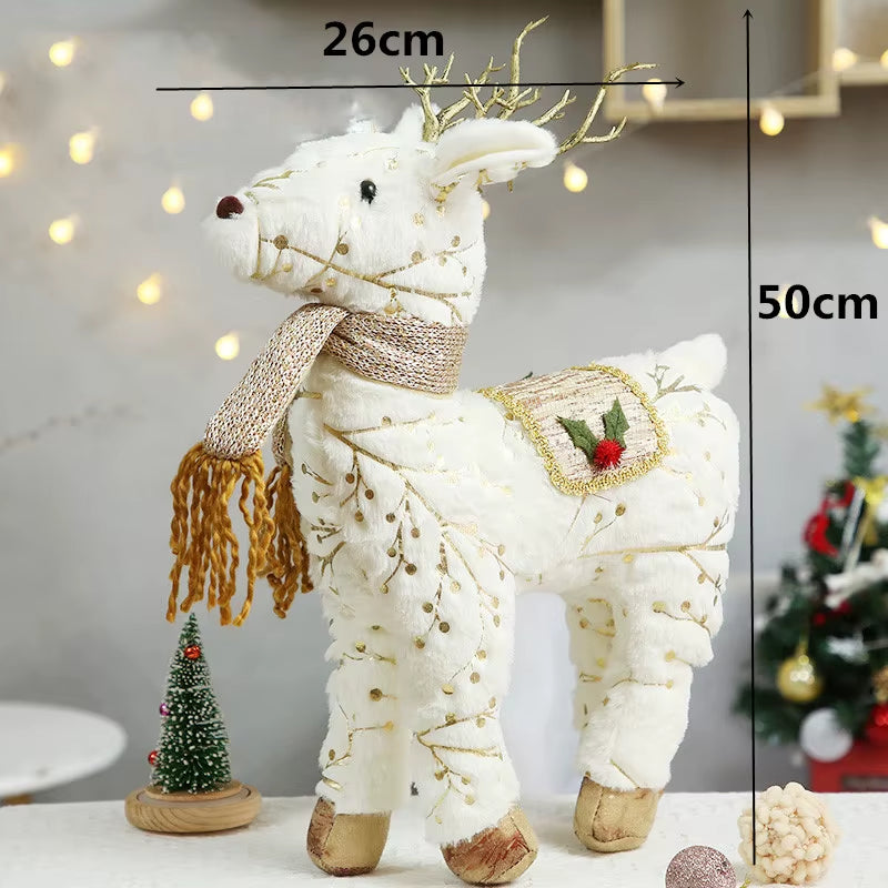 Navidad Reindeer Christmas Figures Decorations New Year Christmas Tree Decorations Christmas Elk Ornaments for Home Windown