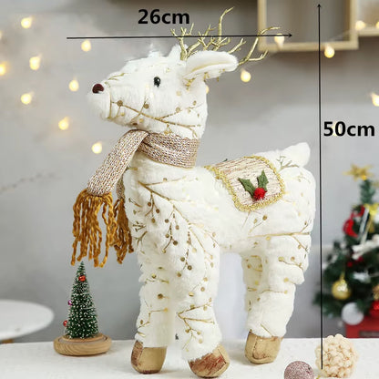 Navidad Reindeer Christmas Figures Decorations New Year Christmas Tree Decorations Christmas Elk Ornaments for Home Windown