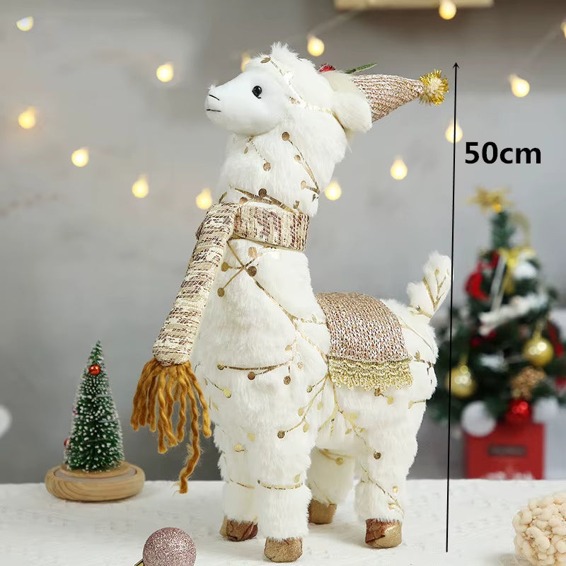 Navidad Reindeer Christmas Figures Decorations New Year Christmas Tree Decorations Christmas Elk Ornaments for Home Windown