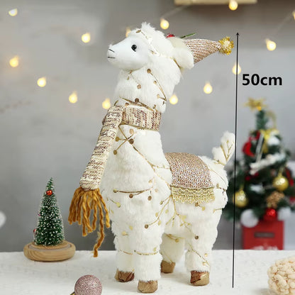 Navidad Reindeer Christmas Figures Decorations New Year Christmas Tree Decorations Christmas Elk Ornaments for Home Windown
