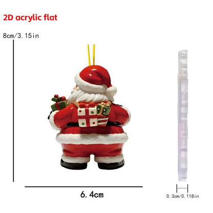 Christmas Wall Decoration 2D Acrylic Cartoon Dwarf Christmas Tree Pendant Christmas Cartoon Cute Christmas Suprimentos De Natal