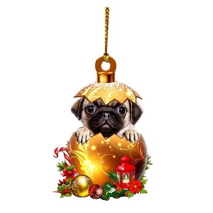 Christmas Acrylic Double Side Christmas Golden Eggs for Dogs Decorations Christmas Tree Decorations Crystal Ball Christmas