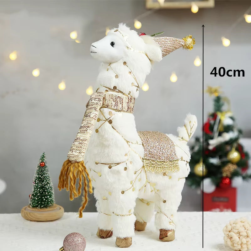 Navidad Reindeer Christmas Figures Decorations New Year Christmas Tree Decorations Christmas Elk Ornaments for Home Windown