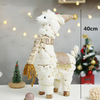Navidad Reindeer Christmas Figures Decorations New Year Christmas Tree Decorations Christmas Elk Ornaments for Home Windown