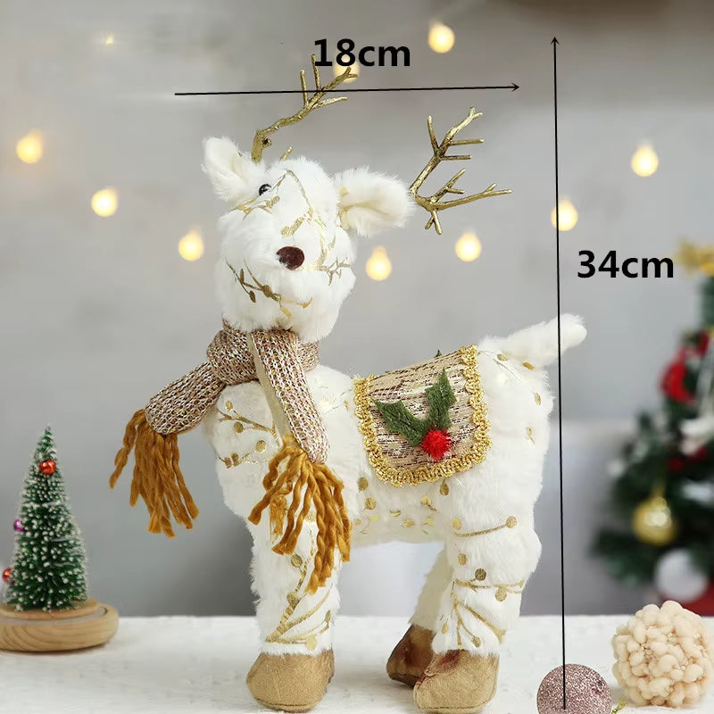 Navidad Reindeer Christmas Figures Decorations New Year Christmas Tree Decorations Christmas Elk Ornaments for Home Windown