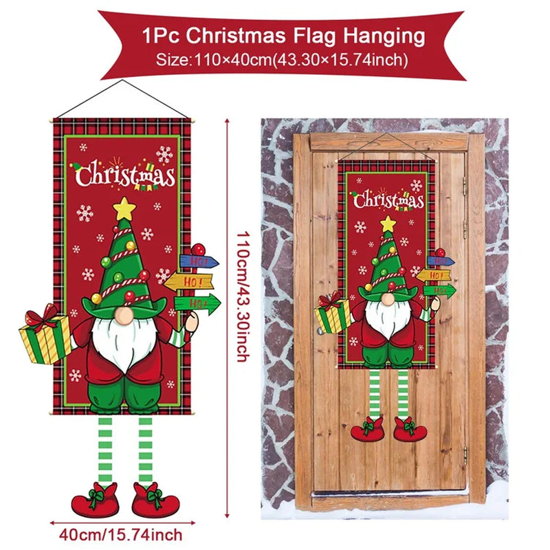 Christmas Hanging Flag Merry Christmas Decorations for Home 2024 Christmas Gifts Christmas Ornaments Navidad Xmas New Year 2025