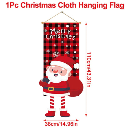 Christmas Hanging Flag Merry Christmas Decorations for Home 2024 Christmas Gifts Christmas Ornaments Navidad Xmas New Year 2025