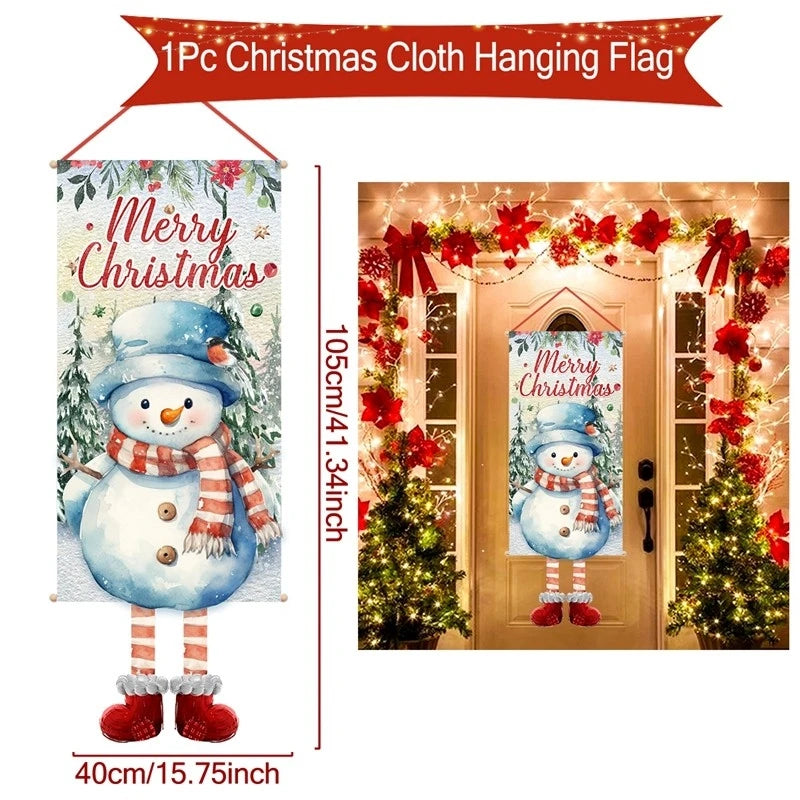 Christmas Hanging Flag Merry Christmas Decorations for Home 2024 Christmas Gifts Christmas Ornaments Navidad Xmas New Year 2025